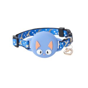 CUFEI Cartoon Pattern Luminous Location Collar Multicolor Two Size Cat Collar Funny Prevent Getting Lost Pet Collar For AirTag