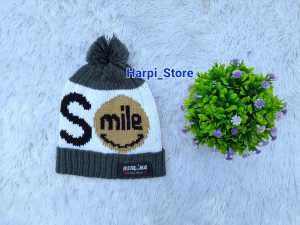 Topi Rajut Bayi Lucu Motif SMILE 0-3 Tahun
