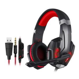หูฟังครอบหู Headphone Gaming G9000สะดวกสบายพร้อมไมโครโฟนตัดเสียงรบกวนและระบบเสียงเบสรอบทิศทางไฟ LED