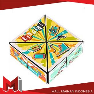 MallMainan-M343 Mainan Edukasi Anak Rubik Geometri 3D Magnetic Motif Hand Flip Puzzle Toys / Magic