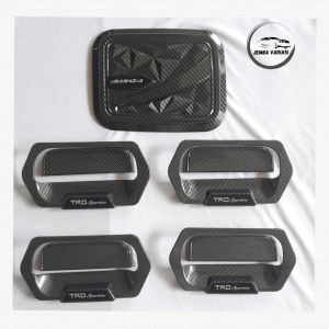 Paket Outer Cover Door Handle Tank Cover Mobil Avanza Lama Tahun 2004 - 2011 TRD Carbon