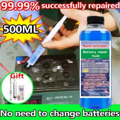Cairan Perbaikan Baterai/Cairan Baterai Solusi Air/Cairan Perbaikan Aki Kering Motor/Cairan Perbaikan Aki Kering Mobil Cocok untuk aki mobil dan aki motor solusi perbaikan baterai cairan baterai 3 detik untuk diperbaiki Tidak perlu mengganti baterai