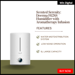 Deerma F628S Humidifier with Aromatherapy Infusion - Features LED Display Control - 5L Capacity