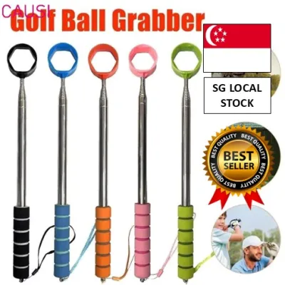 [SG 🚚] Telescopic Golf Ball Retriever Stainless Extendable Telescopic Golf Ball Picker Claw Sucker Tool Non-Slip Handle Golf Ball Pick