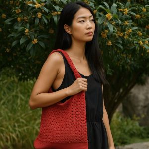 EIJINGY แบบเกาหลี กระเป๋าถักโครเชต์ น้ำหนักเบา ความจุขนาดใหญ่ กระเป๋าถัก ทันสมัย สีพื้น กระเป๋าสะพายไหล่แบบทอแบบโปร่ง ผู้หญิง