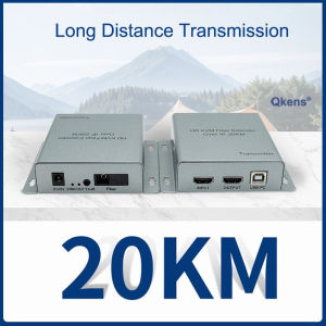 20km Fiber Cable Transmission HDMI KVM Extender Over IP Video Transmitter Receiver ft Keyboard Mouse