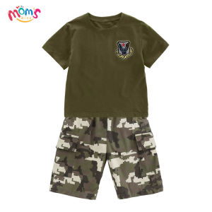 Kids Boys Terno Set 2in1 Cotton T-shirt + Short Christmas Party Outfit  Set for Boys 5-12 Years Old