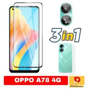 PROMO PAKET 3 IN 1 Tempered Glass OPPO A78 4G / OPPO A78 5G / OPPO RENO 7 5G 2022 Anti Gores Kaca Screen Protector