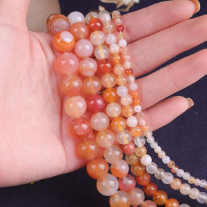 หินธรรมชาติอาเกตลูกปัด4/6/8/10/12มม.ลูกปัดทรงกลมสําหรับเครื่องประดับDIYสร้อยข้อมือสร้อยคอ