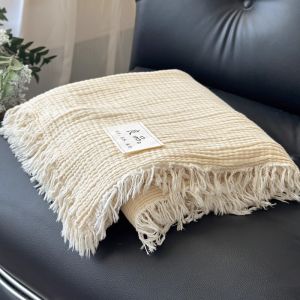【discount store】2025 new cotton multi-functional gauze blanket sofa blanket high-end office nap decorative blanket soft and delicate