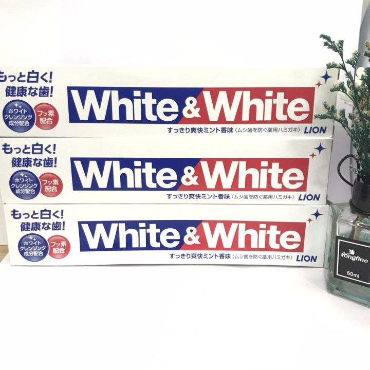Kem đánh răng White & White LION 150g (Nhật Bản)/KĐR White & White LION trắng răng giảm ê buốt, sạch mảng bám