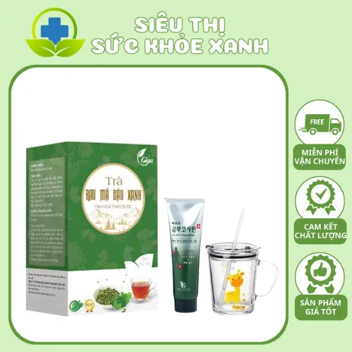 Trà túi lọc rau má đậu xanh GIGA bổ thận, thải độc mát gan - Hộp 90 gói ...