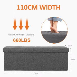 [FABRIC] Foldable Storage Ottoman Bench For Living Room Bedroom Entryway
