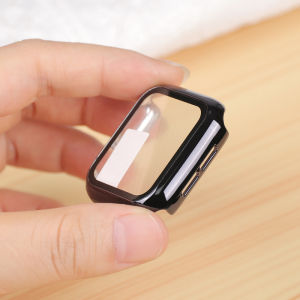 Glass+cover For Apple Watch Case 44mm 40mm 45mm 41mm 42mm 38mm Accessories Plated Screen Protector i Watch series 9 8 7 6 5 se 4 3 2 1 7