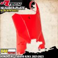 HONDA CRF 250 450 R - RX 2021 2022 2023 2024 - RACETECH RTECH Front Number Plate Cover - Papan Nomor Start Depan Adventure Trail GTX Gasstrack Supermoto Motocross Original - Merah Putih Hitam Gray - R-TBCRFRS0022 R-TBCRFBN0022 R-TBCRFNR0022 R-TBCRFGR0022. 