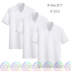 PS / Paket 3 pcs Polo Shirt Pria / Kaos Polos Lengan Pendek / Polo Shirt Kerah