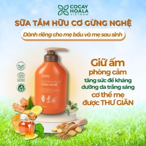 Sữa Tắm Trắng Sáng Gừng Nghệ Hữu Cơ Cocay Hoala Diệt Khuẩn 500ml