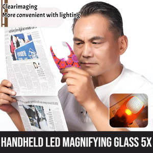 Handheld Led Magnifying Glass 5X Magnifying Glass With Light Illuminated Lighted Magnifier For Reading Inspection Coins Jewelry