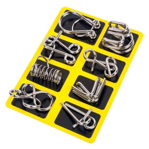 8Pcs/Set Metal Montessori Puzzle Wire IQ Mind Brain Teaser Puzzles Adults Interactive Game Reliever Educational Toys High quality toy Toys for boys and girls