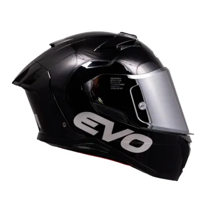 EVO XT 300 GLOSSY BLACK (SILVER IRIDIUM LENS) FULL FACE DUAL VISOR WITH FREE CLEAR LENS