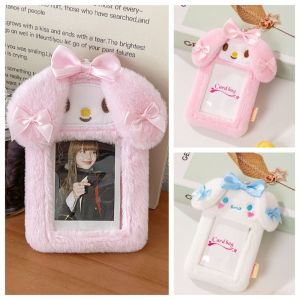 THOMA My Melody Hộp đựng ảnh Kpop nhung lông Phong cách Hàn Quốc Cinnamoroll Ví đựng thẻ xe buýt Lông mịn Bao Đựng Thẻ Bìa thẻ hoạt hình Sinh viên