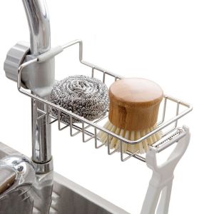 ที่วางฟองน้ำ ที่วางสบู่ ตะแกรงสแตนเลส อย่างดี ติดตั้งง่าย ห้องครัว ห้องน้ำ ที่วางของติดก๊อกน้ำ