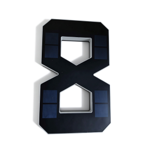 COUPLECOL Waterproof Solar Lighted House Numbers Light No Wiring 6.7IN LED House Number Plaque Address Sign Modern Solar Digital Doorplate Yard
