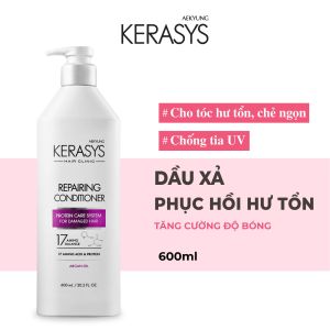 Dầu xả Kerasys Repairing Hàn Quốc phục hồi độ bóng tăng cường chống tia UV cho tóc hư tổn chẻ ngọn 600ml