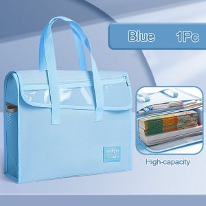NEXASHOP Flip Cover Handbag Multilayer Large Capacity Tote Bag Portable A4 File Bag Gift