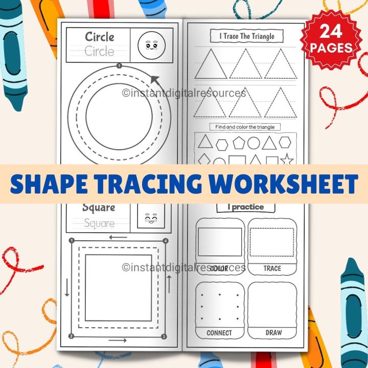 Making And Copy Shape Worksheet.pdf A034 Shape Tracing Worksheet Printable PDF Activity Pages | Lazada
