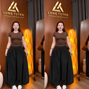 Quần váy ống rộng phong cách trẻ trung Mẫu mới nhất. Chất đũi mát[QBi]
