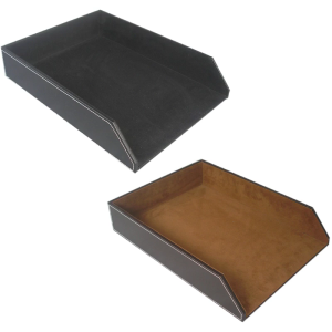 Luxurious PU Leather Desk Document Tray For A4 File Paper Featuring Stabilizing Core And Scratch Proof Fabric Lining