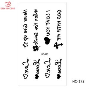 BUYINCOINS 1 Sheet 105*60MM Classic Black Tatoo Cat Bird Flower DIY Waterproof Fake Temporary Tattoo Sticker Hand Body