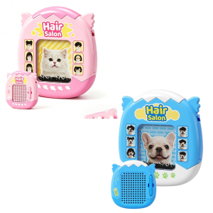 JBMBHC 2pcs Magnetic Drawing Board 2-in-1 Cat Dog Hair Salon DIY Steel Bead Doodle Toy Portable Lanyard Kids Gift