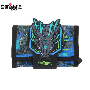 Australia smiggle childrens wallet boys cool Blue mechanical dragon clutch wallet three layers card bag kids coin purse 5 inch