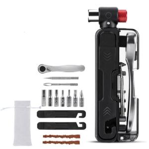 Compacts gấp xe đạp Bộ dụng cụ 15 chức năng bao gồm thép ratchets wrenches và trường hợp khẩn cấp sửa chữa lốp phụ kiện
