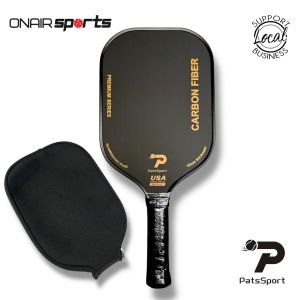 PatsSport 2PCS Carbon Fiber Pickleball Paddle Set – 16mm Honeycomb Core TPU Edge Guard Bag + 4 Balls