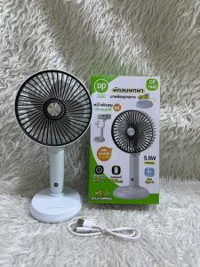 พัดลมพกพามาพร้อมฐานวาง หน้าพัดลมปรุบหมุนได้ 90 องศา ปรับแรงลมได้ 3 ระดับ รุ่น DP-7640