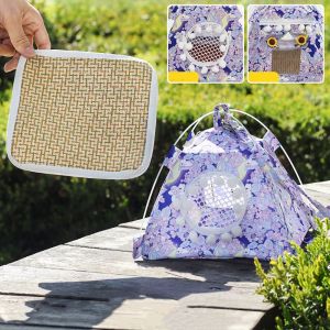 SHICA สามเหลี่ยม รังนก แบบแขวน ป้องกันฝน ระบายอากาศได้ ร่มแขวน ร่มกันแดด คงที่ บ้านนอนนกแก้ว ใช้กลางแจ้ง