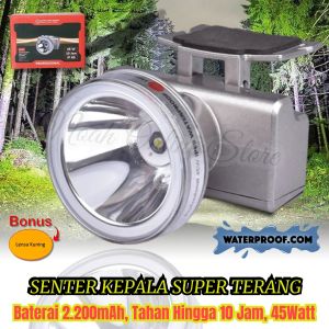 Senter Kepala AOKI 45 Watt Super Terang AK H045 Cahaya Putih / Senter Kepala LED Aoki AK-H045 / Senter Kepala 45W Headlamp LED~NOS