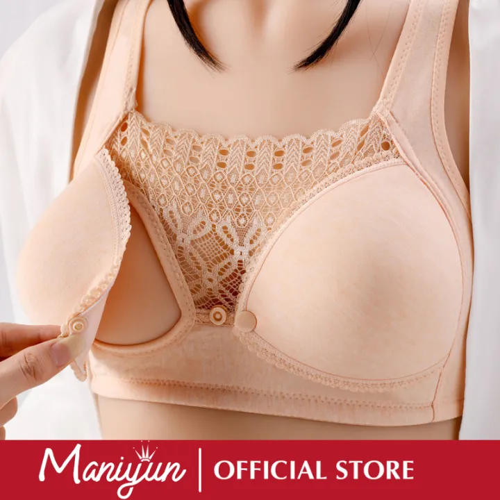 Maniyun Nursing Bra Maternity Breastfeeding Bra Push up Cotton