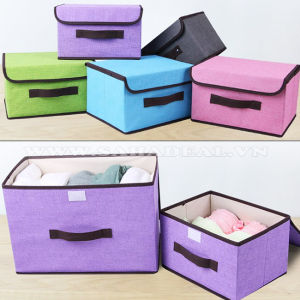 Combo 2 Hộp Đựng Đồ Lưu Trữ 2 Tủ Vải Lanh Đựng Đồ (1 lớn 1 nhỏ) Bộ 2 Cái Thùng Vải Lanh Không Dệt (giao mẫu ngẫu nhiên )
