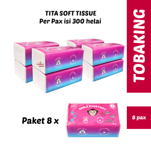 [Paket 8 Pcs] Tisu Tita Soft 300 helai Tissue Titasoft 2 ply
