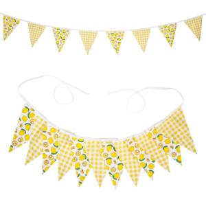12Pcs 3.2M Long Wedding Pennant Fabric Pennant Flags Wedding Hanging Decorations For Holiday Party Indoor and Outdoor