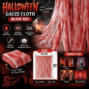 76*183cm Halloween Decoration Gauze Cloth Creepy Fabric Spider Web Haunted House Party Door Window Decor