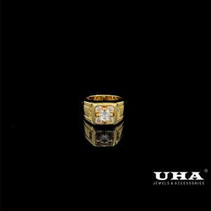 N1334 Nhẫn nam có lót lòng đính đá CZ cao cấp sáng lấp lánh UHA