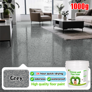 【1 second Floor renovation】Colored Sand Floor Paint 3in1 Epoxy Floor Paint 1kg Garage Workshop Anti Slip washable waterproof quick drying Epoxy Floor Paint for Rough Cement Floor Paint for Tiles
