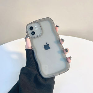 Rivel Transparent Shockproof Phone Case With Wavy Border For iPhone 14 13 12 11 Pro Max Mini XS XR X 8 7 Plus + SE 2020 Soft Tpu Phone Casing Simple With Full Cover Lens Camera Protection Cover Shell Hot Sale