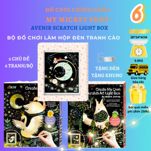 Avenir đồ chơi thủ công DIY tự làm khung tranh hộp đèn tranh cào Scratch Art Light Box mymickeyshop