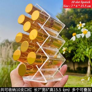 Lipstick Organizer Storage Box Organiser Lipstick Transparent Cosmetic Storage 网红情人礼物 bekas gincu